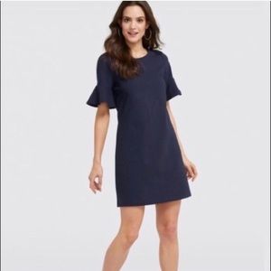 Draper James Navy Blue Shift Dress Ruffle Sleeve